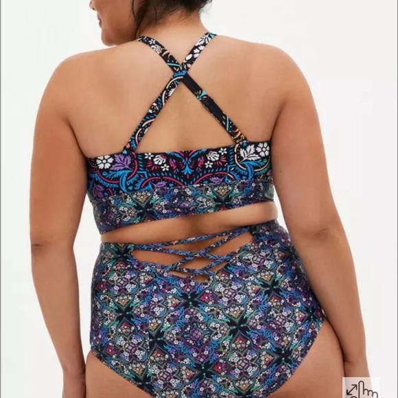 Torrid Multicolor Medallion Swim Top - Picture 2 of 8